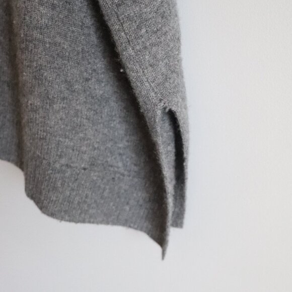 Halogen Womens Grey One Size Ruana 100% Cashmere Open Front Kimono Knit Cardigan - Picture 7 of 11